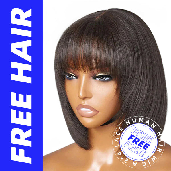 16'' Mslynn  Wear And Go Glueless kinky Straight 5x5 Pre-Cut Lace Closure Wig