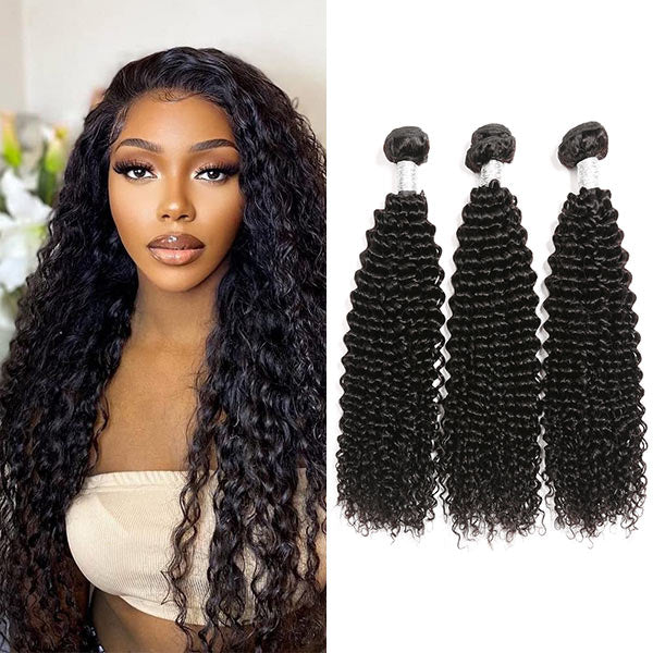 Mslynn Hair Kinky Curly Bundle Human Hair Bundle Full Hair Weaving 3 Bundles Curly Bundle