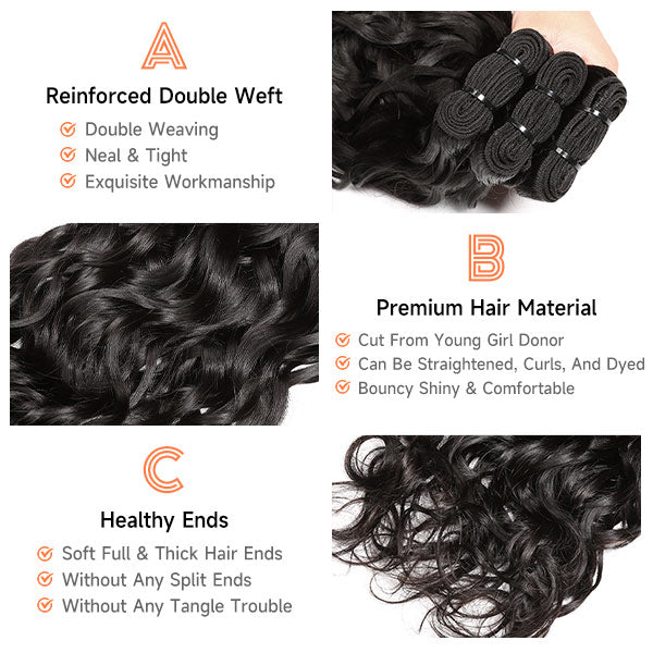 Mslynn Hair Water Wave 3 Bundles Brazilian Virgin Hair Wet And Wavy Human Hair Weave Bundles