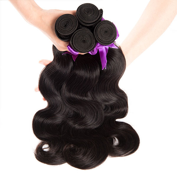 4 Bundles Body Wave Hair 100% Virgin Hair Bundles Natural Color