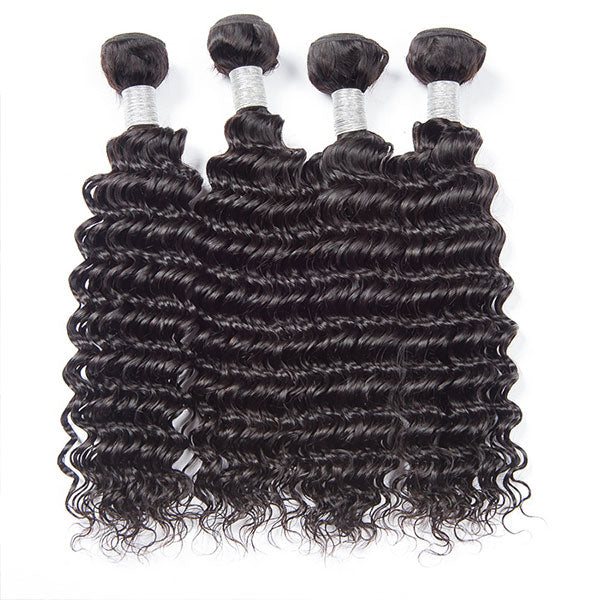 Mslynn 4 Bundles Deep Wave 100% Human Hair