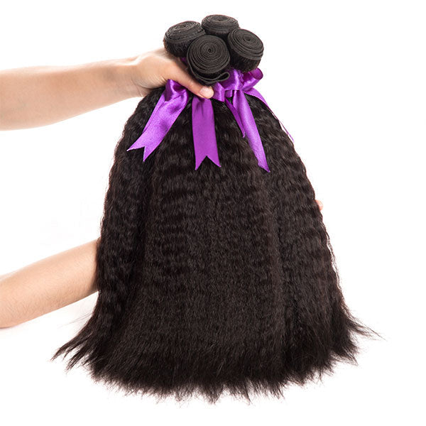 4 Bundles Kinky Straight Hair 100% Unprocessed Virgin Hair