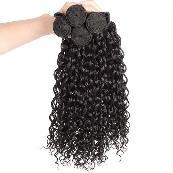 Mslynn Hair 4 Bundles Virgin Wet and Wavy Hair Water Wave Virgin 100% Human Hair