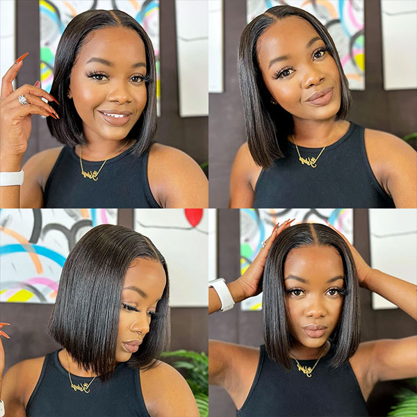 Mslynn Bob Straight 360 Lace Front Wig Short Bob Wig 100% Human Hair