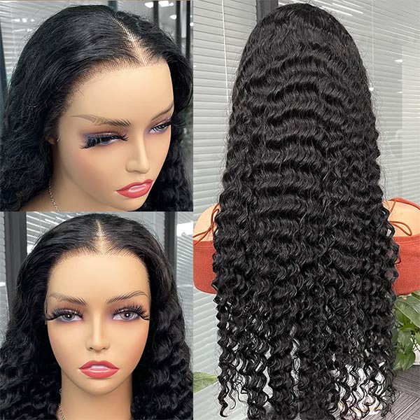 Deep Wave Upgrade Bleached Knots Pre-Cut 5X6 HD Lace Wigs Wear And Go Glueless Wigs For Beginners