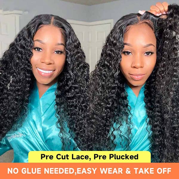 Mslynn Water Wave Upgrade Glueless Bleached Knots HD Lace 5x6 Lace Wig Glueless Wig