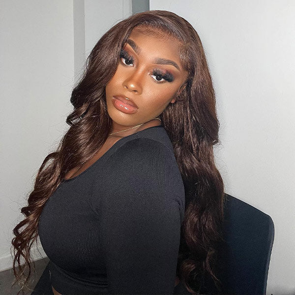 Mslynn Body Wave Wig Human Hair Dark Brown Wig Lace Front Wig Colored Wigs And Lace Closure Wigs