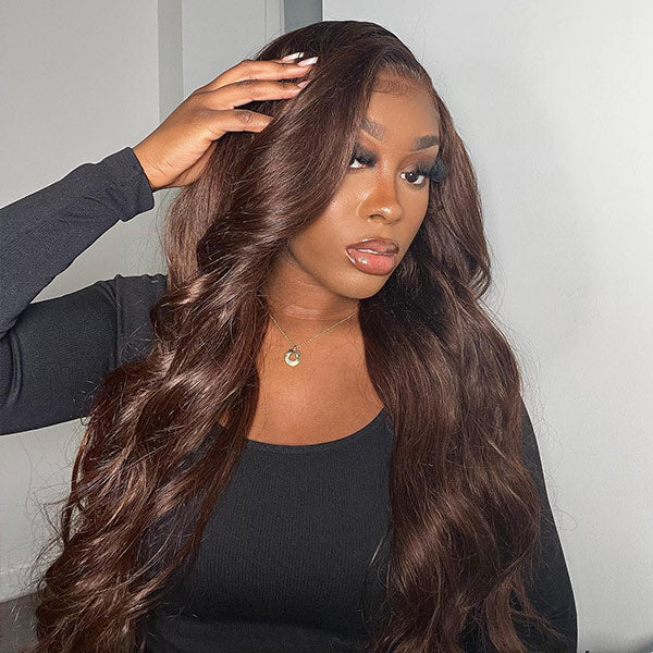 Mslynn Body Wave Wig Human Hair Dark Brown Wig Lace Front Wig Colored Wigs And Lace Closure Wigs
