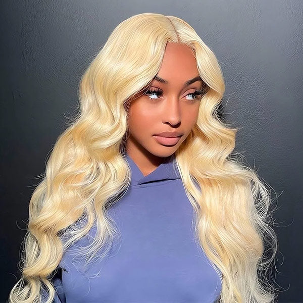 Mslynn 613 Blonde Wig Body Wave Human Hair Wigs Long Blonde Wig Lace Front Wigs