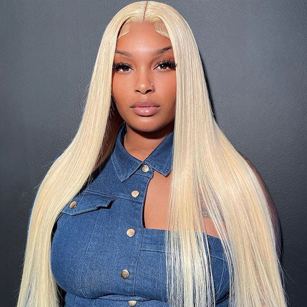 Mslynn 613 Blonde Wig Straight Lace Front Human Hair Wigs Virgin Hair