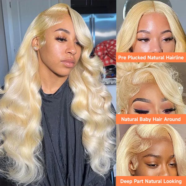 Mslynn Hair 613 Blonde Body Wave Human Hair 13x6 Lace Front Wig