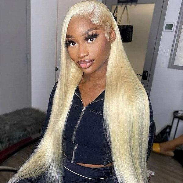 Mslynn 613 Blonde Wig Stright 13x6 Lace Frontal Human Hair Transparent Lace Wig