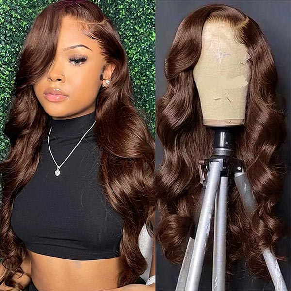 Mslynn Body Wave Wig Human Hair Dark Brown Wig Lace Front Wig Colored Wigs And Lace Closure Wigs