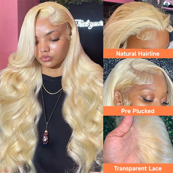 Mslynn 613 Blonde Wig Body Wave Wig 5x5 Lace Closure Wig Transparent Lace Wig