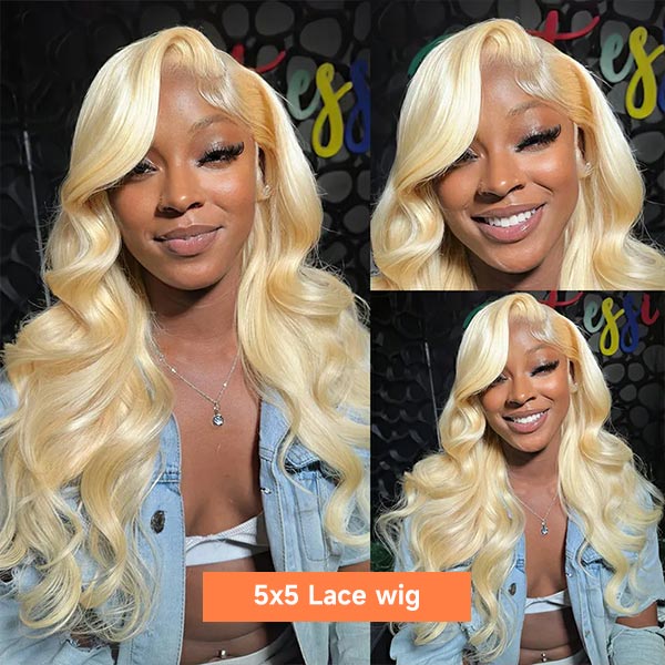 Mslynn 613 Blonde Wig Body Wave Wig 5x5 Lace Closure Wig Transparent Lace Wig