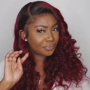Ombre Burgundy Body Wave 360 Wigs