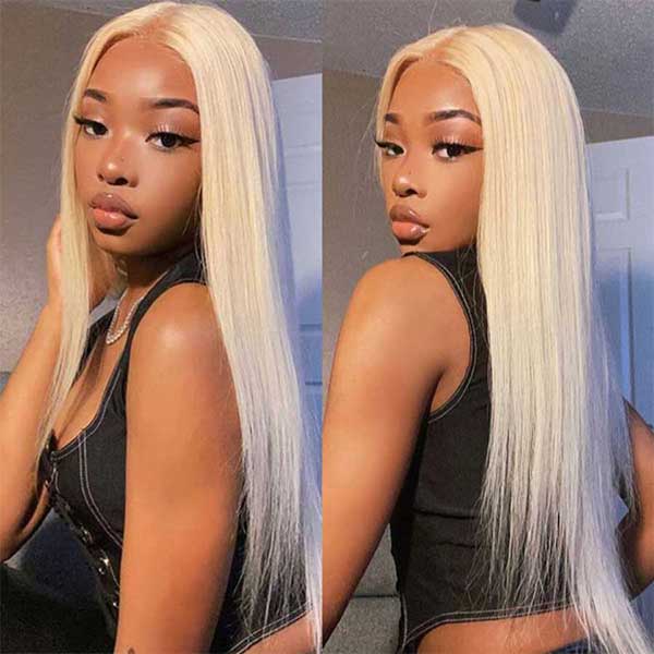 613 Blonde Wig 5X5 Lace Closure Wig Straight Wig Colored Human Hair Wigs