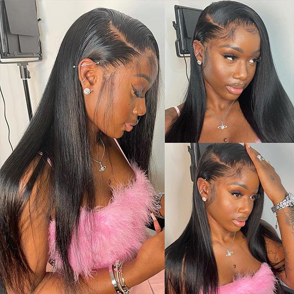 Mslynn Pre Bleached Knots Hd 13X4 Lace Front Wigs Straight Human Hair