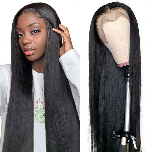 Mslynn Pre Bleached Knots Hd 13X4 Lace Front Wigs Straight Human Hair