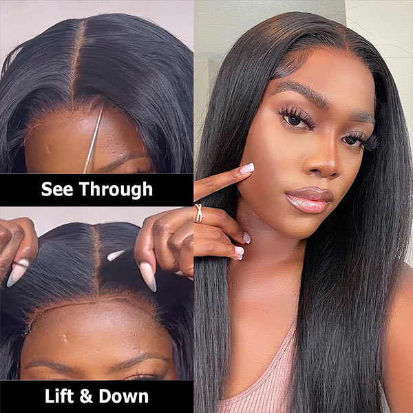 Mslynn Pre Bleached Knots Hd 13X4 Lace Front Wigs Straight Human Hair