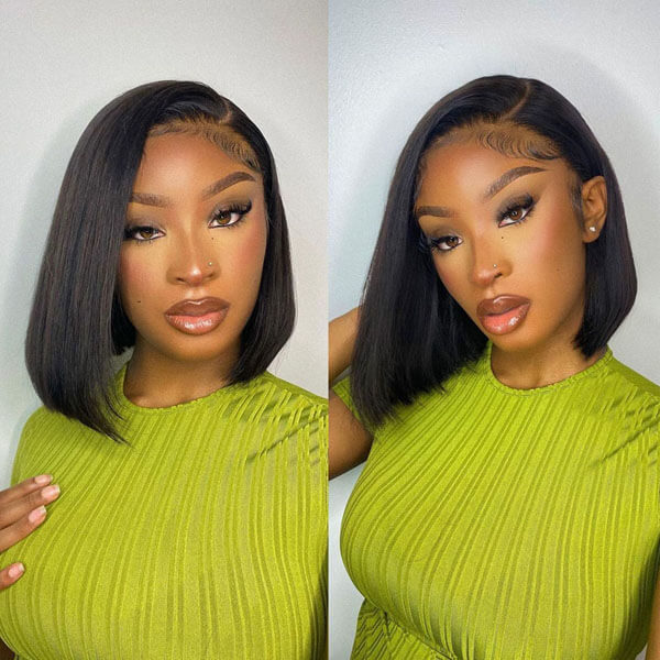 straight human hair wig