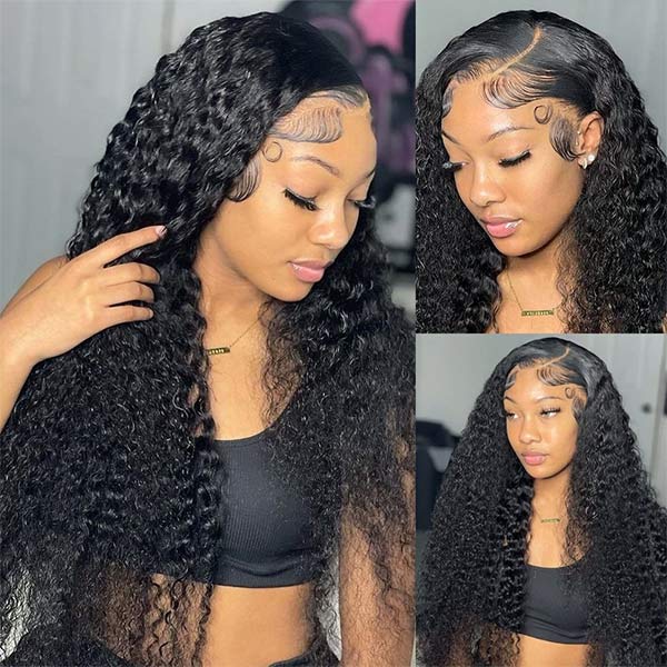 Mslynn Bleached Knots 13X4 Lace Frontal Deep Wave Wig Preplucked Natural Hairline