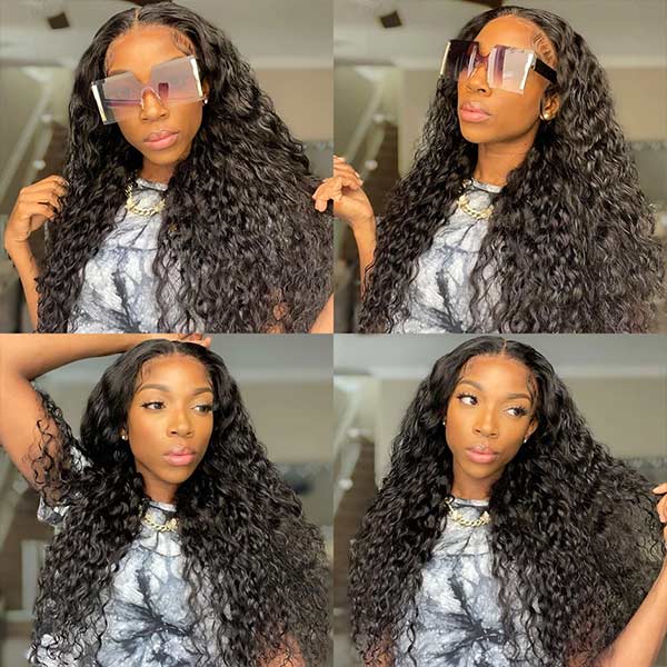 Mslynn Bleached Knots 13X4 Lace Frontal Deep Wave Wig Preplucked Natural Hairline