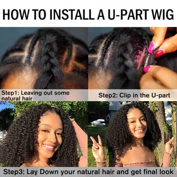kinky u part wig