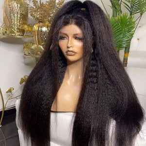 kinky straight human hair wig