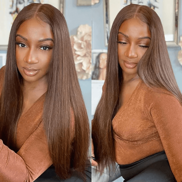 Light Brown Wig Straight Human Hair Wig