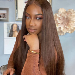 Light Brown Wig Straight Human Hair Wig