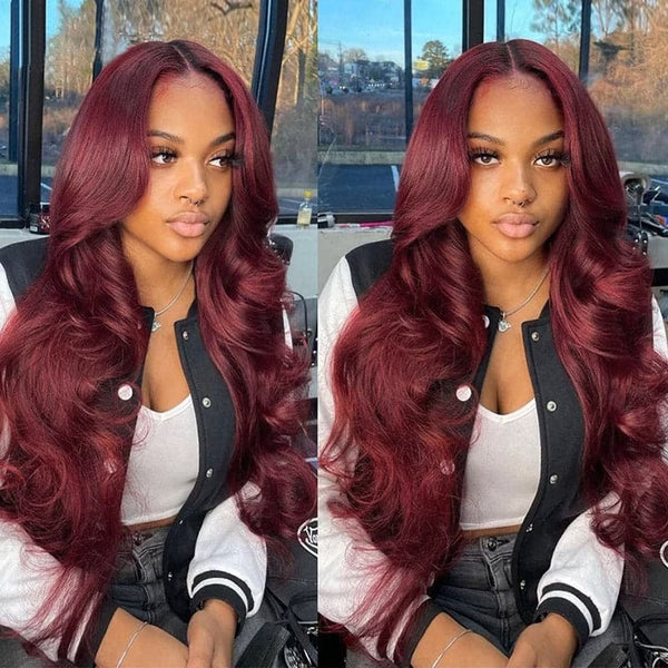 Body Wave Burgundy 99J 13X4 Lace Front Wig