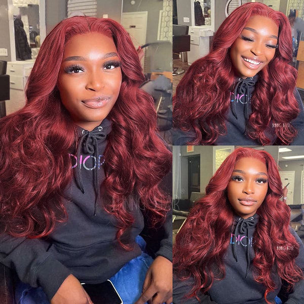 Body Wave Burgundy 99J 13X4 Lace Front Wig