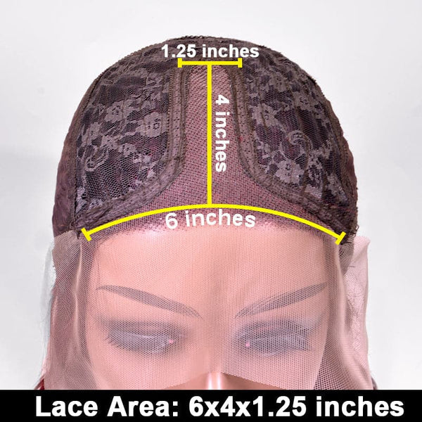 Dark Plum Color Short Bob Wig Loose Wave Wig Middle Part Lace Wig Colored Wig
