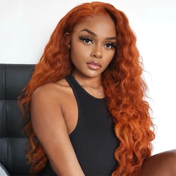 Mslynn Ginger Wig Water Wave Wig