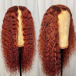 Mslynn Ginger Wig Water Wave Wig