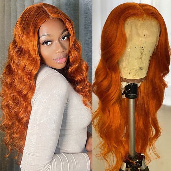 Mslynn Orange Ginger Body Wave Wig