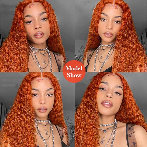 Mslynn Ginger Wig Orange Water Wave Wig