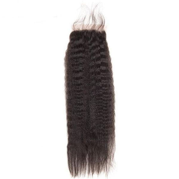 Mslynn Virgin Hair Brazilian Weave 3 Bundles Kinky Straight Hair With Lace Closure Yaki Straight