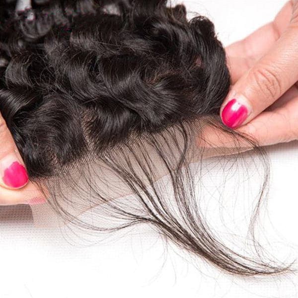 Mslynn Hair 100% Malaysian Unprocessed Virgin Deep Wave Human Hair 3 Bundles With Lace Closure 8A Grade Remy Hair