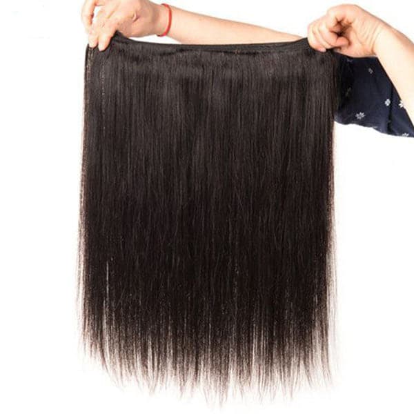 Malaysian Straight Virgin Hair 4 Bundles with Closure with Baby Hair