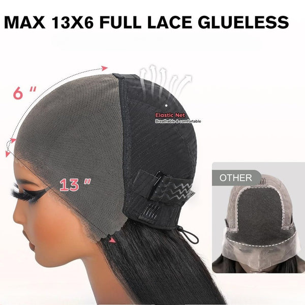 13x6 HD Lace Front Burmese Curly Glueless Wig for Women Pre Cut 200 Density Drawstring Wig Human Hair with Spiral Curly Ends Easy To Install