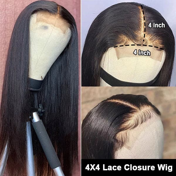 123Body Wave 4x4 Closure Wig Pre Plucked Human Hair Wigs With Baby Hair