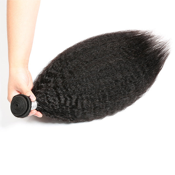Mslynn Hair Kinky Straight 3 Bundles 100% Unprocessed Yaki Straight Human Hair