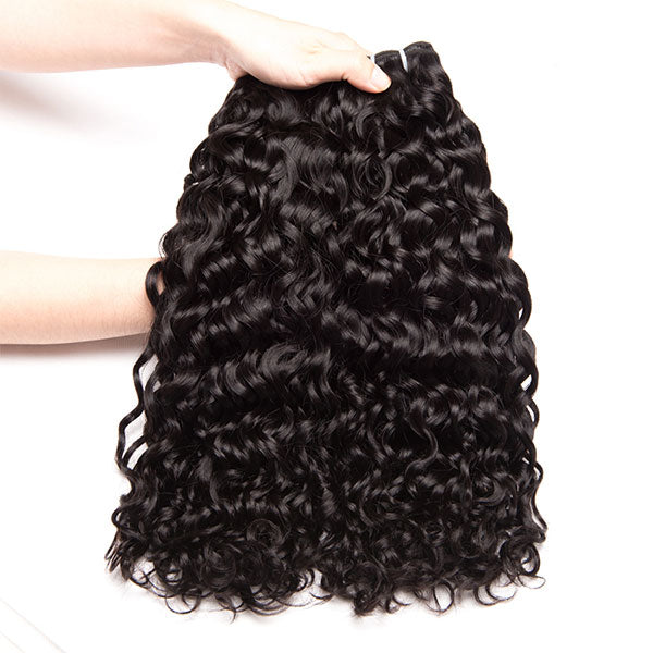 Mslynn Hair 4 Bundles Virgin Wet and Wavy Hair Water Wave Virgin 100% Human Hair