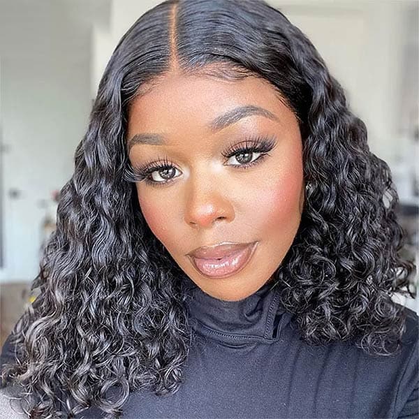 Mslynn Glueless Wigs Water Wave Pre-Cut HD 5X5 Bob Wigs Wear Go Wig