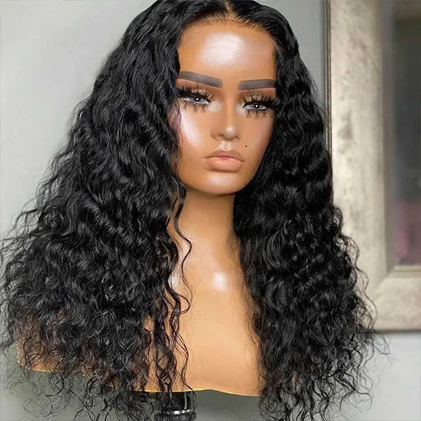 18‘’ Mslynn Water Wave Upgrade Glueless Bleached Knots HD Lace 5x6 Lace Wig Glueless Wig