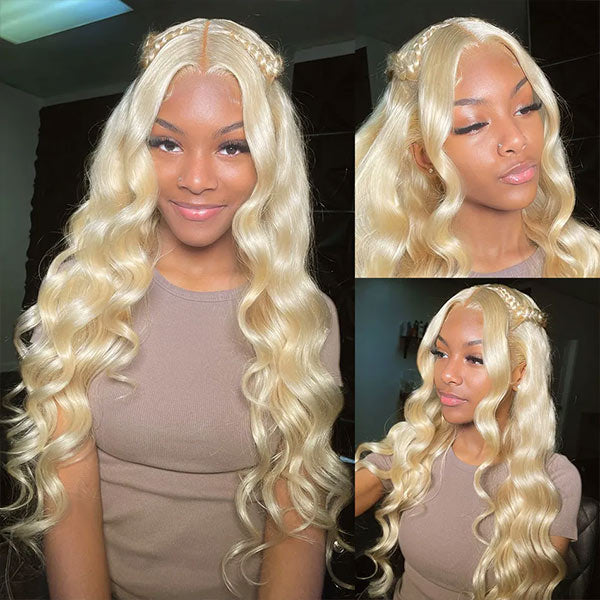 Mslynn 613 Blonde Wig Body Wave Human Hair Wigs Long Blonde Wig Lace Front Wigs
