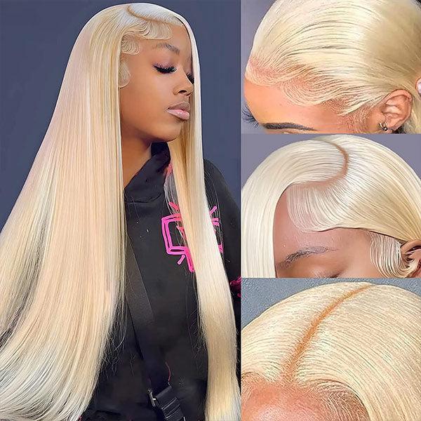 Mslynn 613 Blonde Wig Straight Lace Front Human Hair Wigs Virgin Hair