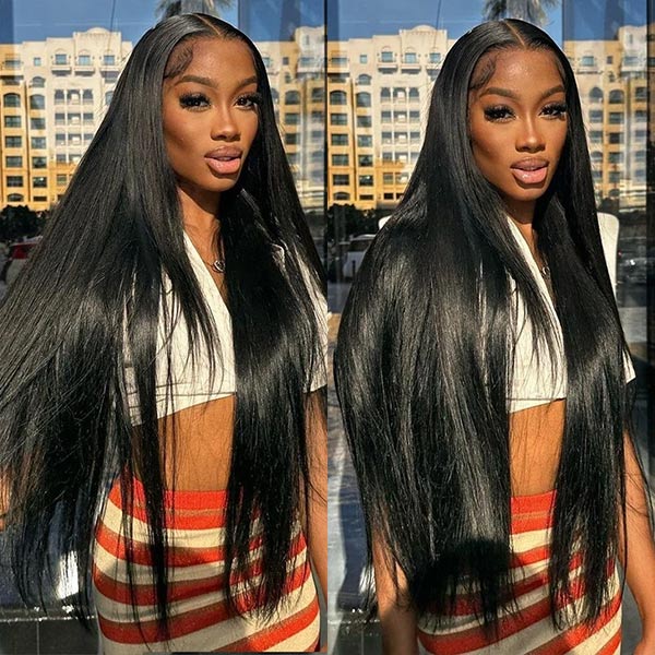 Mslynn 13x4 Straight Lace Front Wig Transparent Lace Wig Pre Plucked With Baby Hair